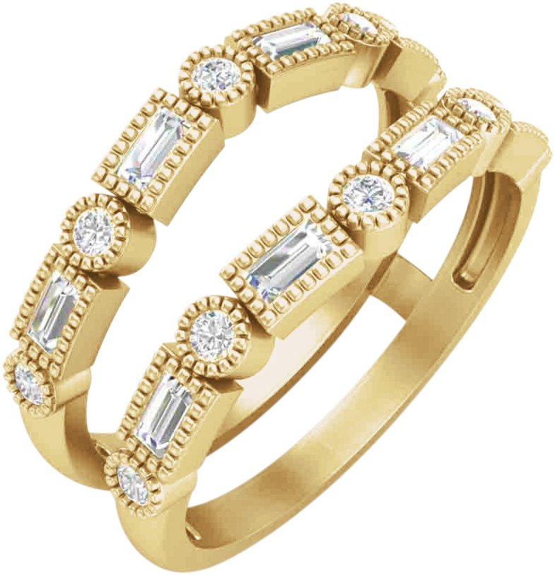 1/2 CTW Natural Diamond Ring Guard – 14K Yellow Gold