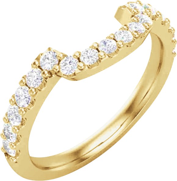 14K Yellow 1/2 CTW Natural Diamond Matching Band