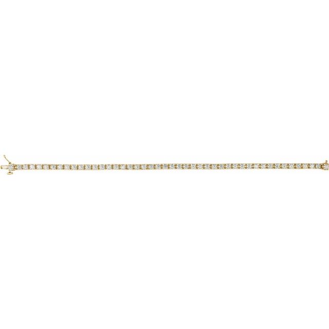 14K Yellow 4 CTW Natural Diamond Line 7 1/4 Bracelet
