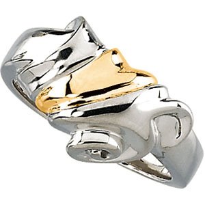 SS 14KY 10.5mm Metal Fashion Ring Ref 241136