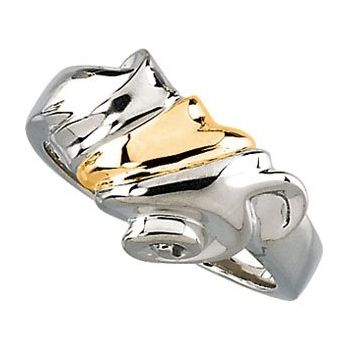 SS 14KY 10.5mm Metal Fashion Ring Ref 241136