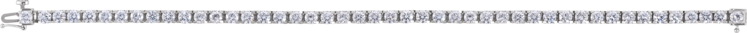 14K White 1 CTW Natural Diamond Illusion-Set Line 7 Bracelet