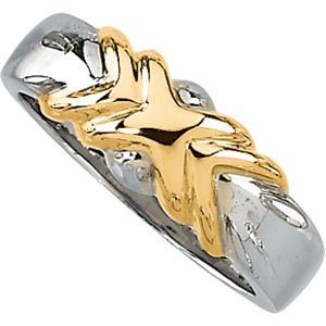 Sterling Silver & 14K Yellow Freeform Ring