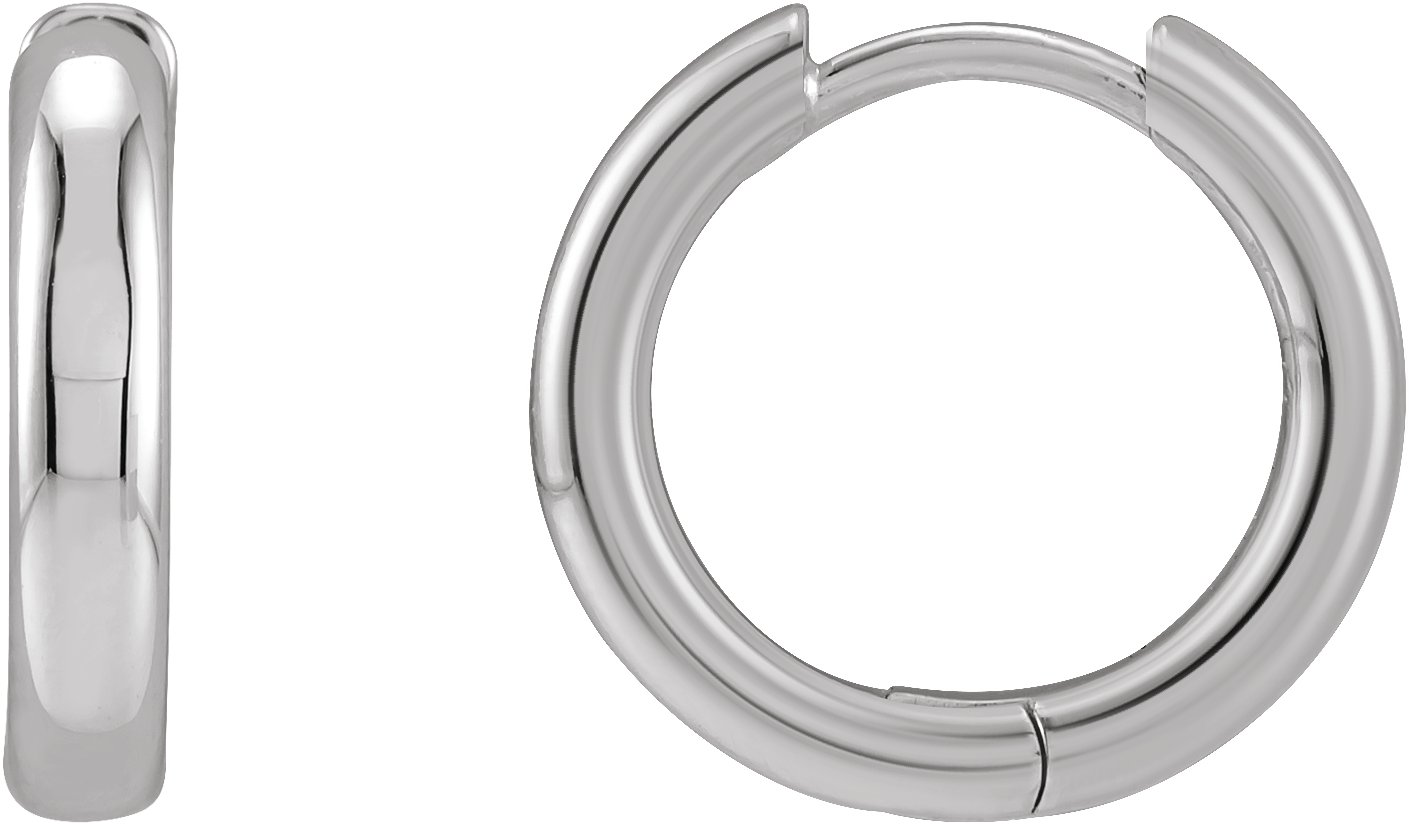 Sterling Silver 15 mm Hinged Hoop Earrings