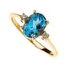 Swiss Blue Topaz 8 x 6mm and Diamond Ring .04 CTW Ref 355603