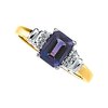 Two Tone 7 x 5mm Amethyst and Diamond Ring 0.1 CTW Ref 479333