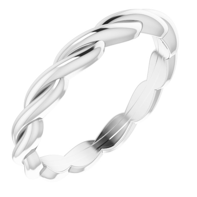 Sterling Silver Woven-Design Band Size 4.5