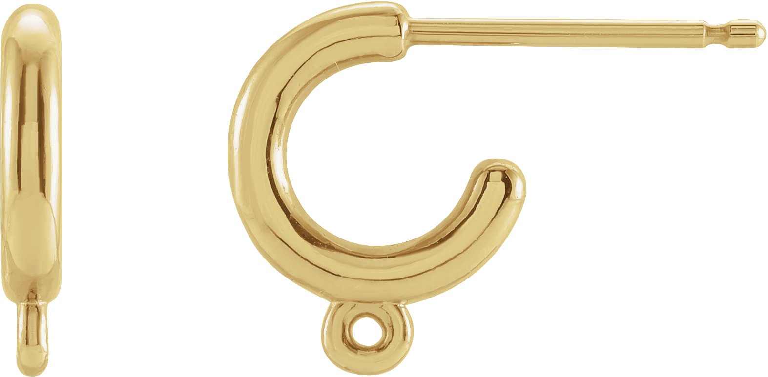 18K Yellow 8 mm Hoop Earring Top