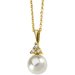 14K Yellow Akoya Cultured Pearl & Diamond Necklace