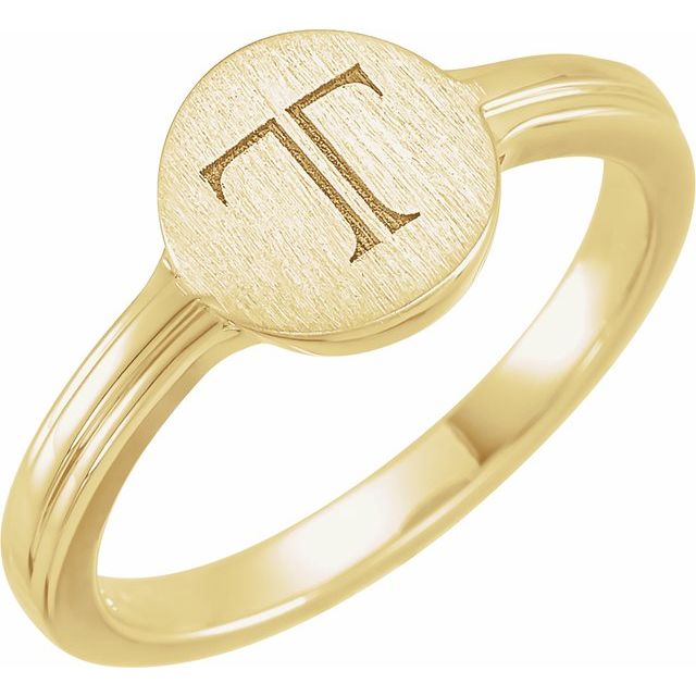 14K Yellow 10x9 mm Oval Signet Ring