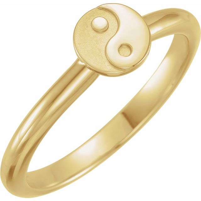 14K Yellow Stackable Yin Yang Ring