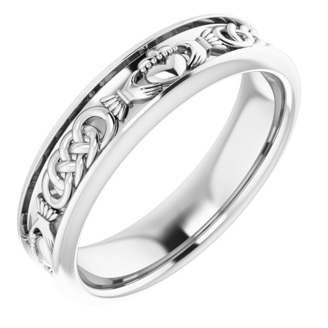 Sterling Silver Claddagh Band Sze 11