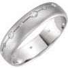 14K White 6 mm .5 CTW Diamond Grooved Band with Brush Finish Size 7 Ref 11543669