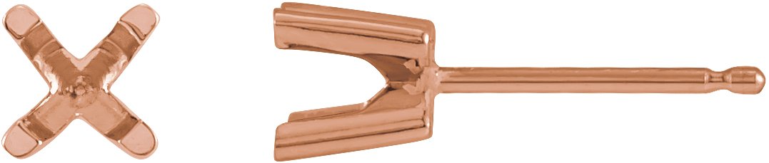 Round 4-Prong Low Profile Stud Earrings