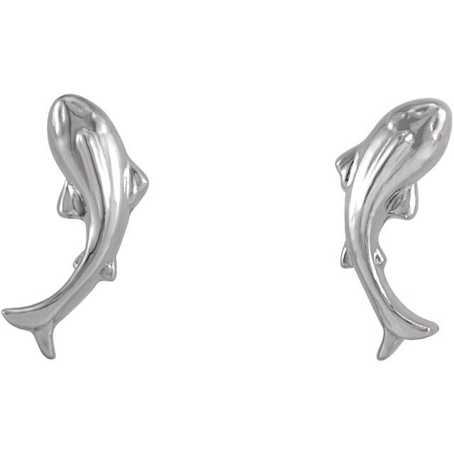 Sterling Silver Tiny Koi Fish Earrings 