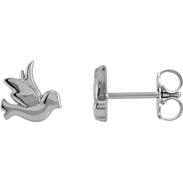 Sterling Silver Tiny Bird Right Earring