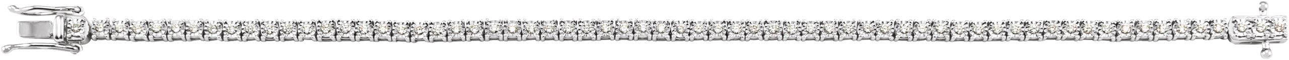 14K White 1 CTW Natural Diamond Illusion-Set Line 7 Bracelet