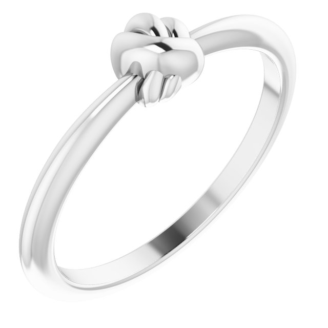 14K White Stackable Knot Ring