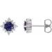 14K White 6 mm Natural Iolite & 1/5 CTW Natural Diamond Halo-Style Earrings