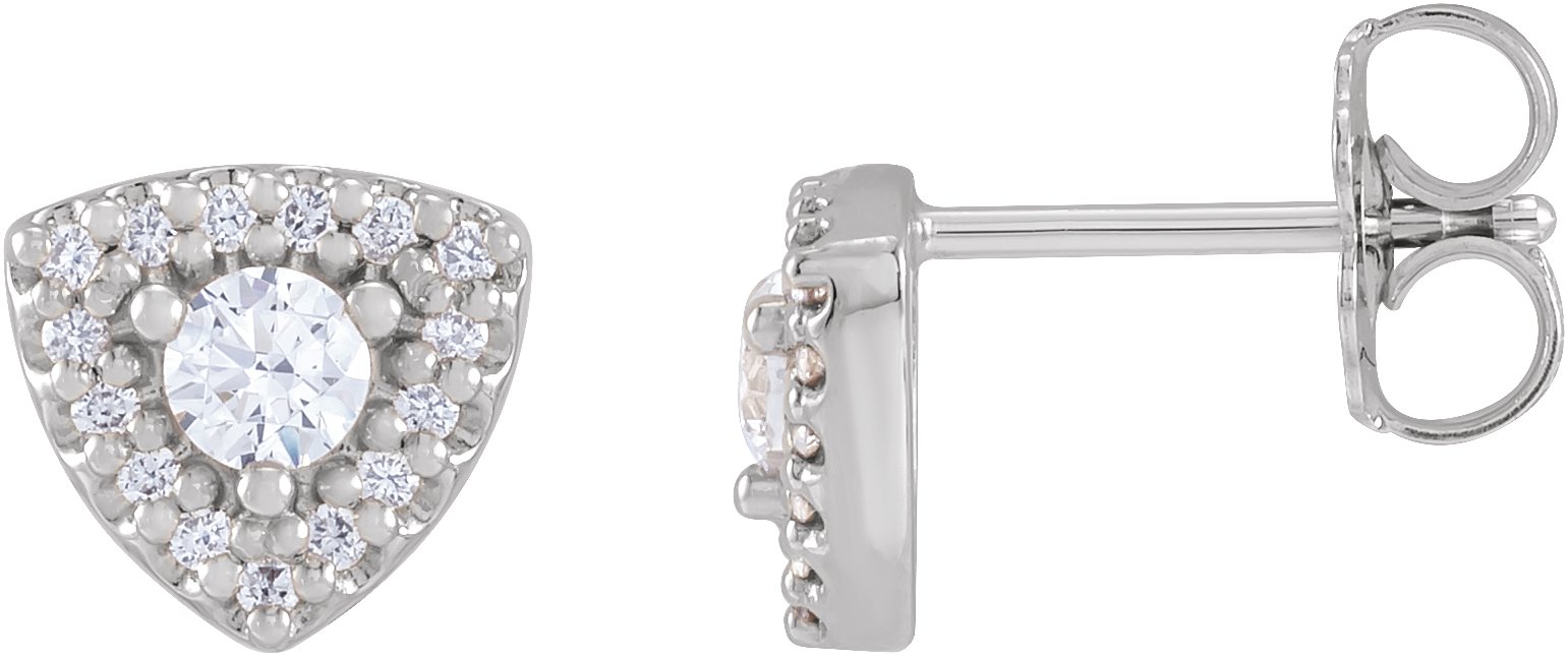 14K White 1/3 CTW Natural Diamond Halo-Style Earrings