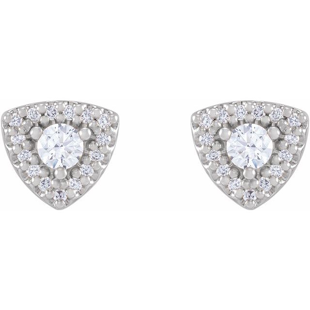 14K White 1/3 CTW Natural Diamond Halo-Style Earrings