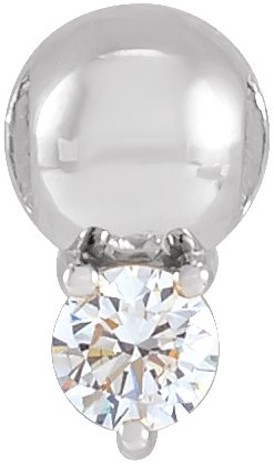 14K White .06 CT Natural Diamond Bead Pendant