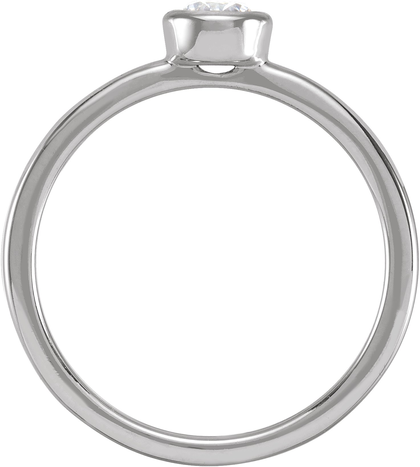 14K White 1/4 CT Lab-Grown Diamond Bezel-Set Ring