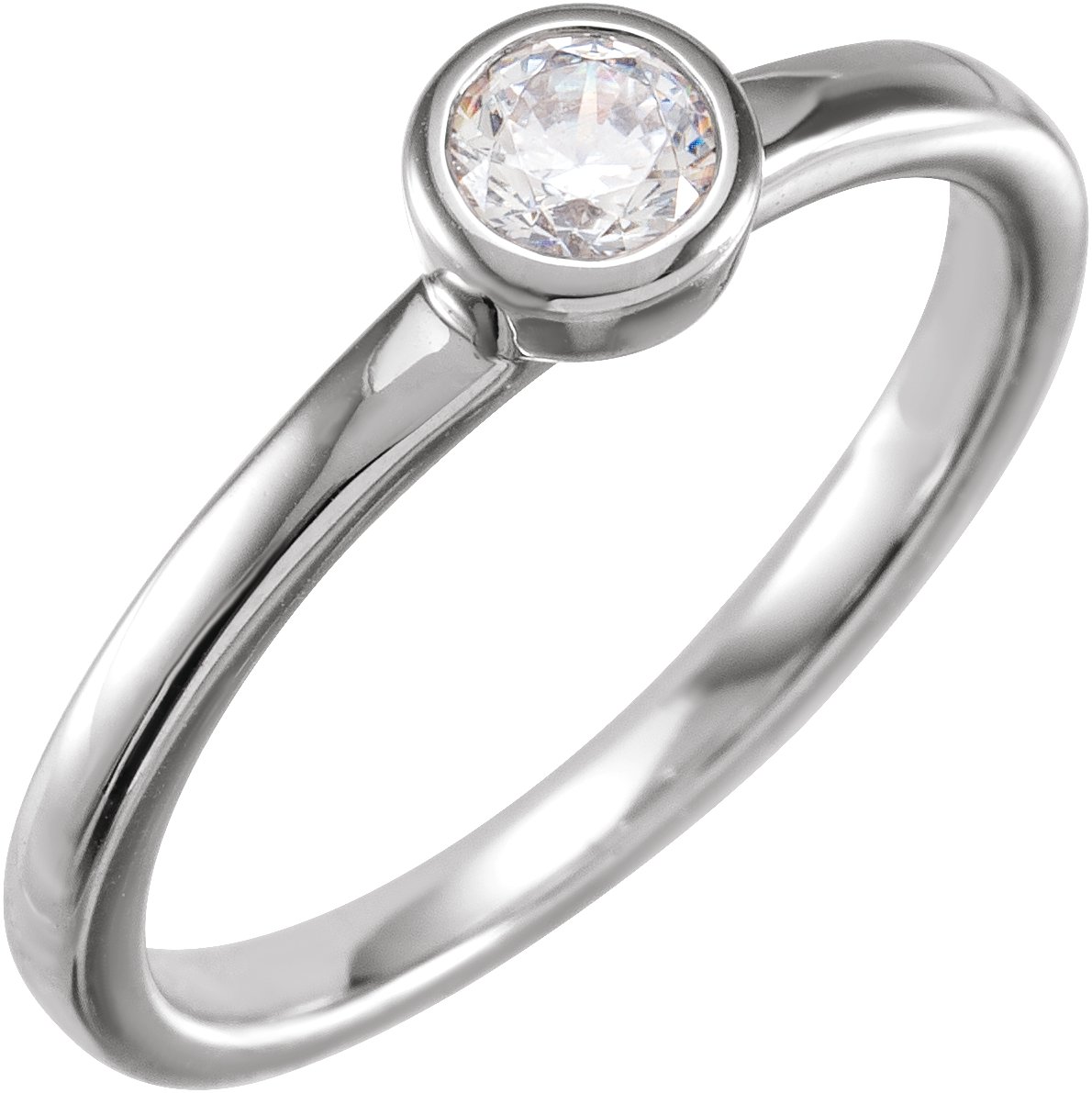 14K White 0.25 CT Lab Grown Diamond Bezel Set Ring Ref 17664865