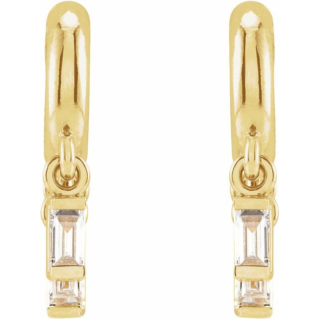 14K Yellow 1/5 CTW Natural Diamond Fringe Hoop Earrings