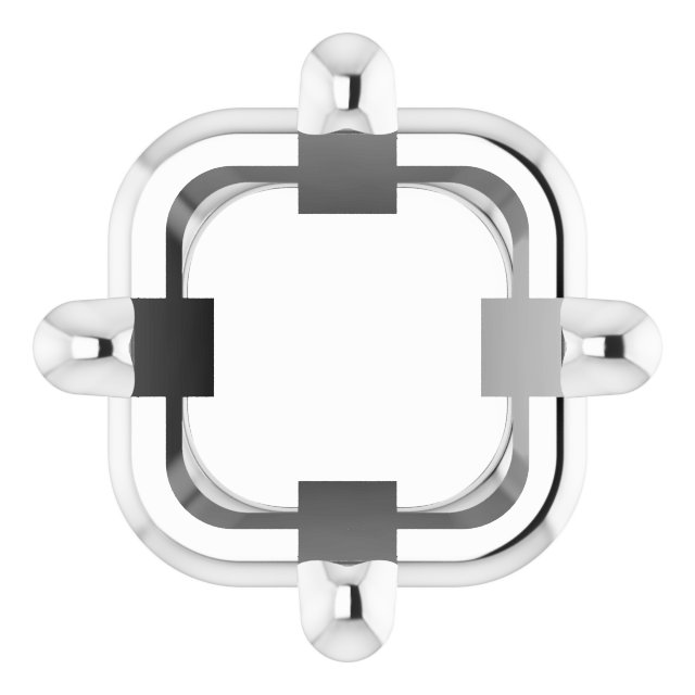Square 4-Prong Earring Setting