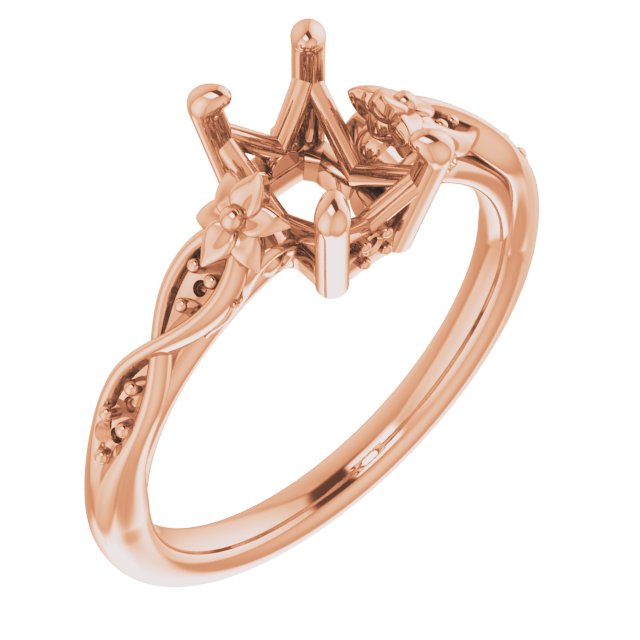 Accented Floral Engagement Ring or Band