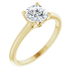 Solitaire Fleur De Lis Engagement Ring or Band