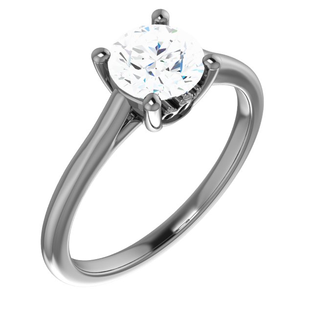 Hidden Crown Solitaire Engagement Ring or Band