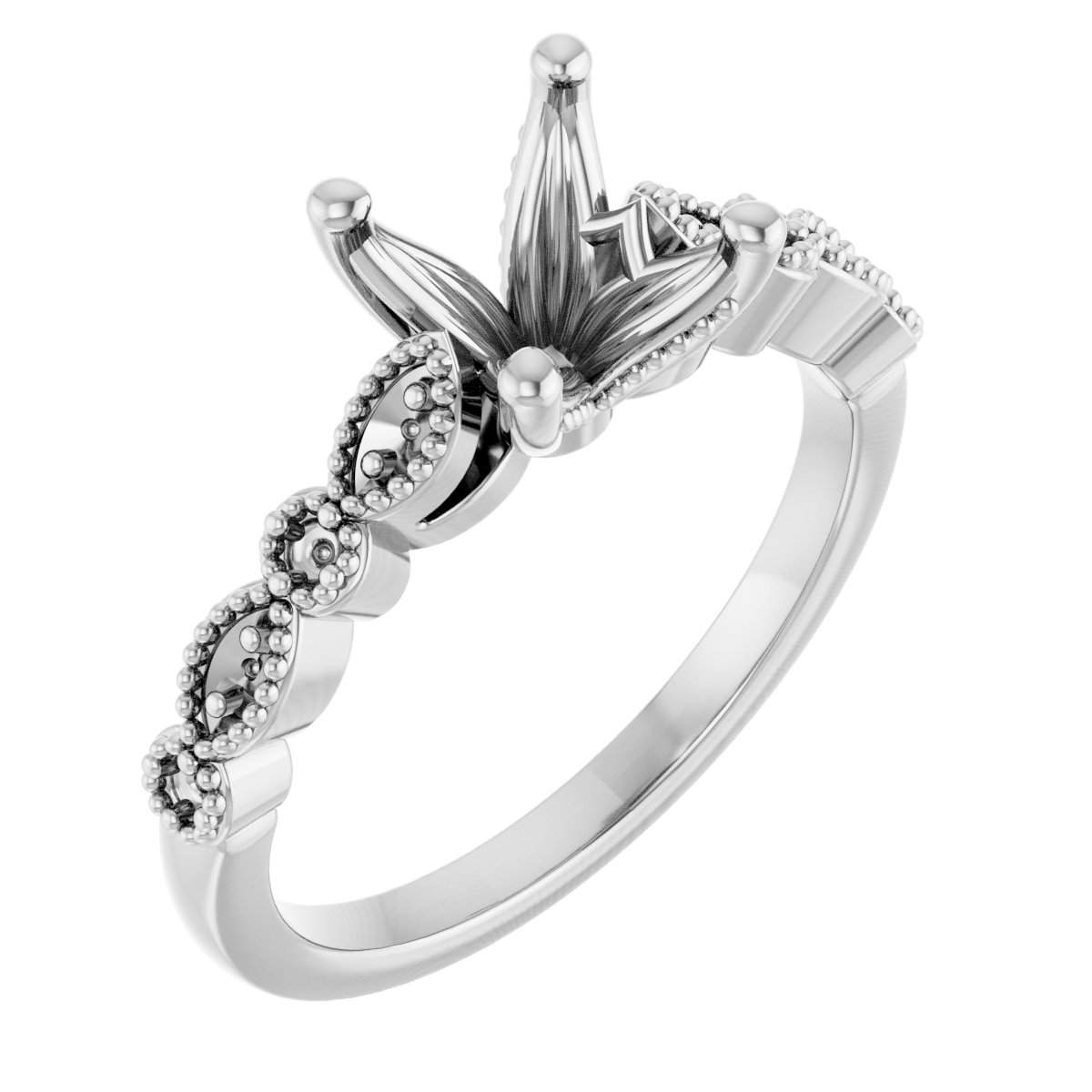 Accented Vintage-Inspired Engagement Ring or Band
