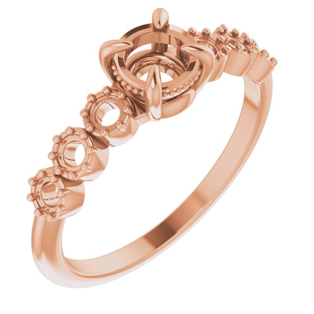 Claw-Prong Rose-Cut Accented Engagement Ring or Band