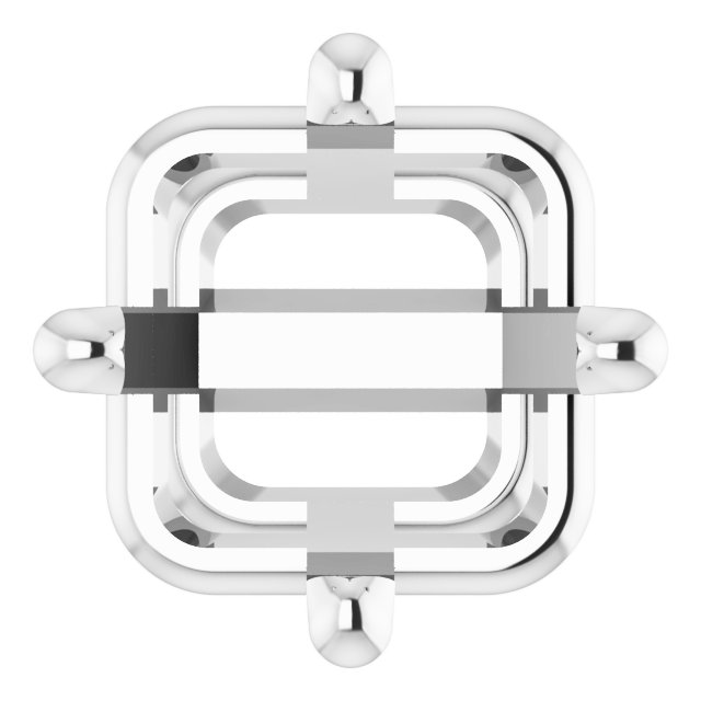 Square 4-Prong Earring Setting