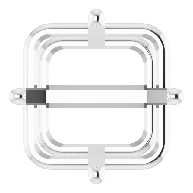 Square 4-Prong Earring Setting