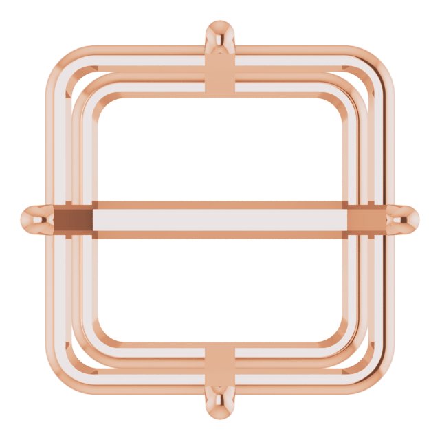 Square 4-Prong Earring Setting