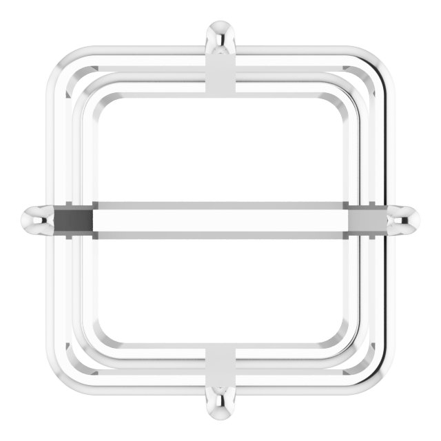 Square 4-Prong Earring Setting