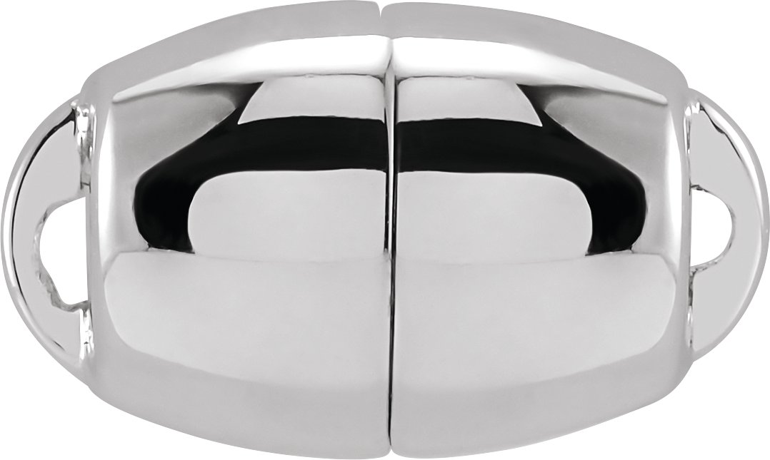 14K Palladium White 11x8 mm Oval Magnetic Clasp