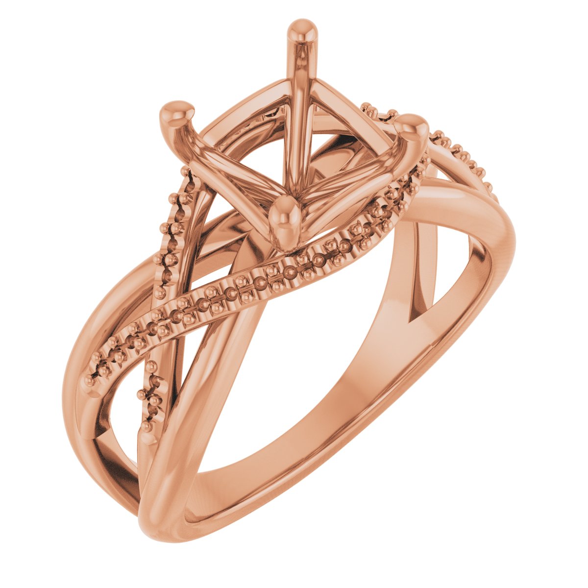 Accented Criss-Cross Engagement Ring