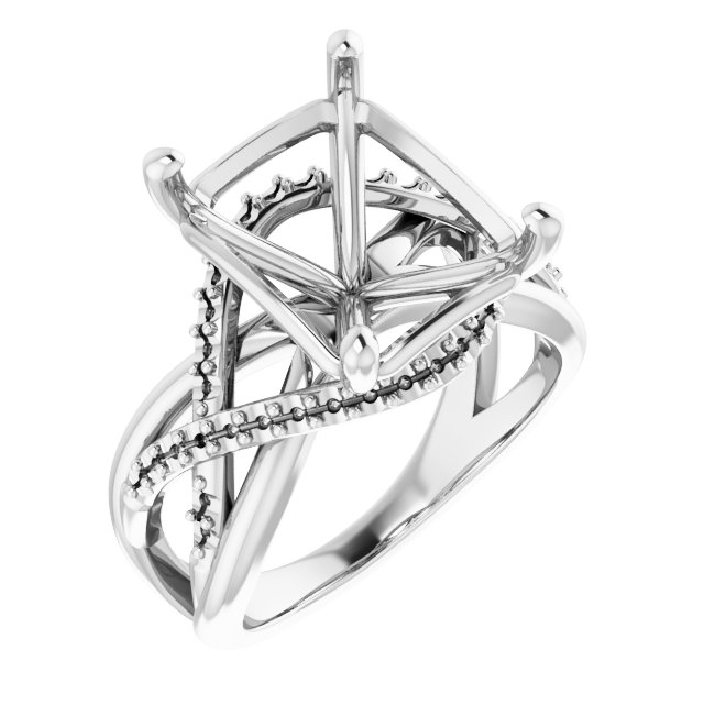 Accented Criss-Cross Engagement Ring