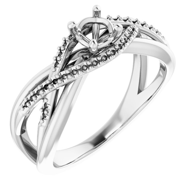 Accented Criss-Cross Engagement Ring