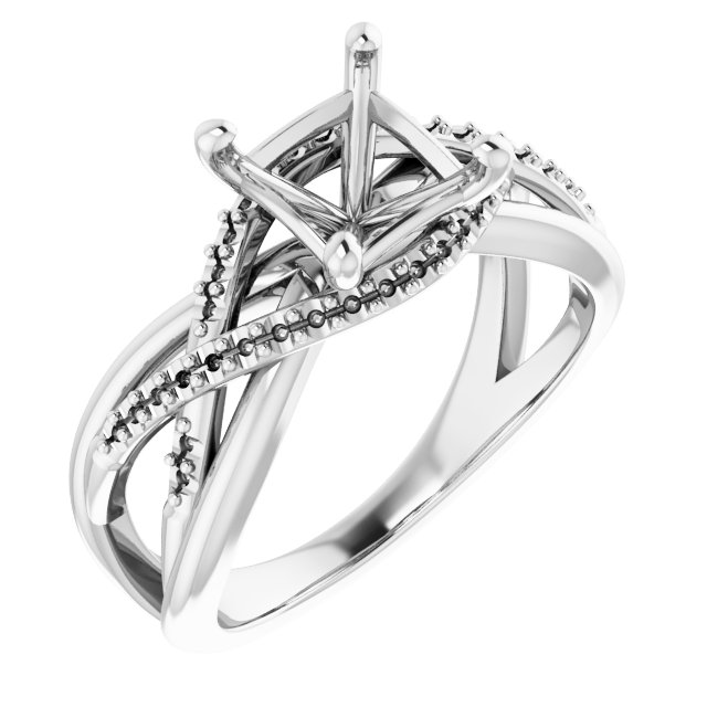 Accented Criss-Cross Engagement Ring