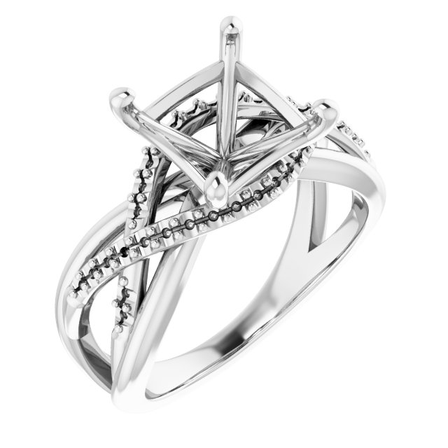 Accented Criss-Cross Engagement Ring