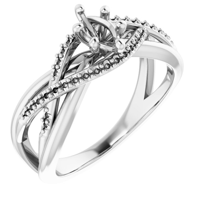 Accented Criss-Cross Engagement Ring
