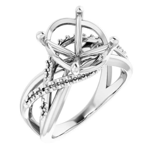 Accented Criss-Cross Engagement Ring