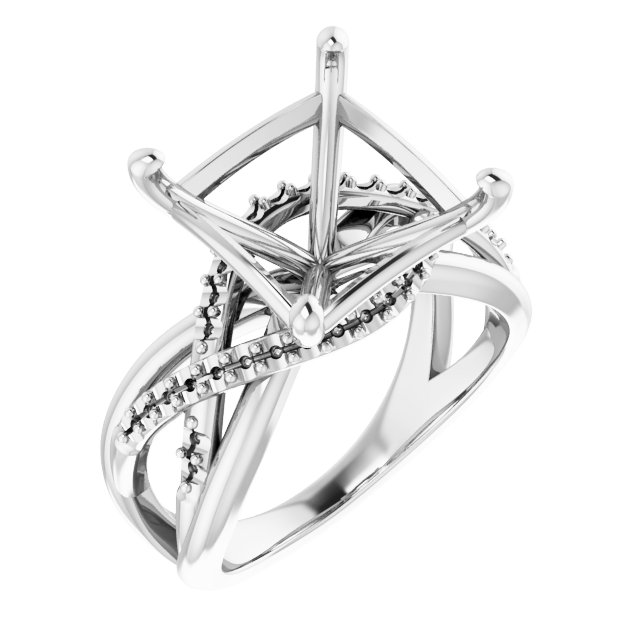 Accented Criss-Cross Engagement Ring