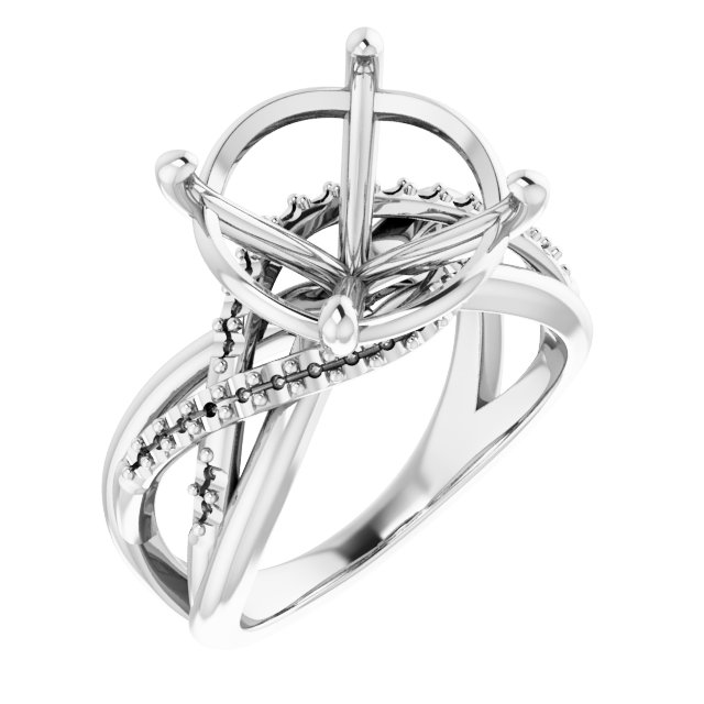 Accented Criss-Cross Engagement Ring