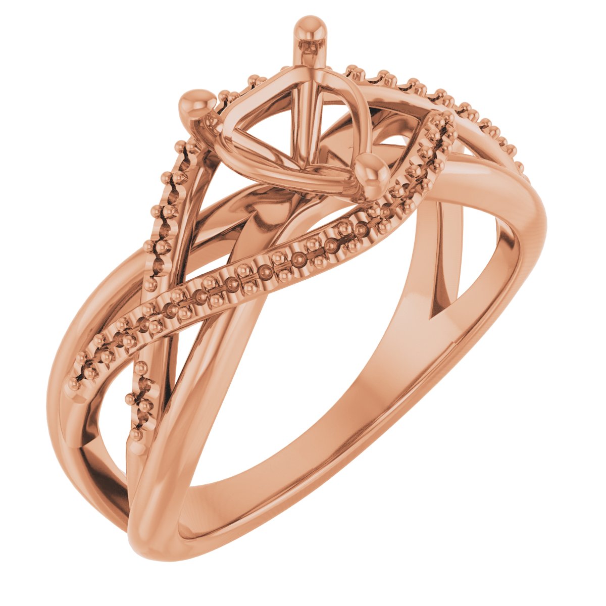 Accented Criss-Cross Engagement Ring